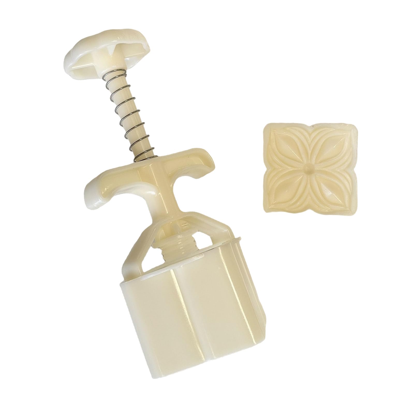 Hsioluted Dessert Press Molds Cookie Stamps Chinese MidAutumn Dessert Maker Decorating Tool for Making Cookie Square Flower Molds for Bakings Shape Hand Press Easy to Cleans