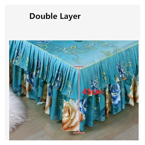 Falda de cama impresa y fundas de almohada para dormitorio queen 6
