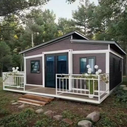 20ft/30ft/40ft Prefab Tiny Home to Live in for Adults Prefabricated Folding Expandable Container House Mobile Modular with 2 3 4 Bedroom Full Equipped Bathroom & Kitchen Villa Vacation Hotel Apartment