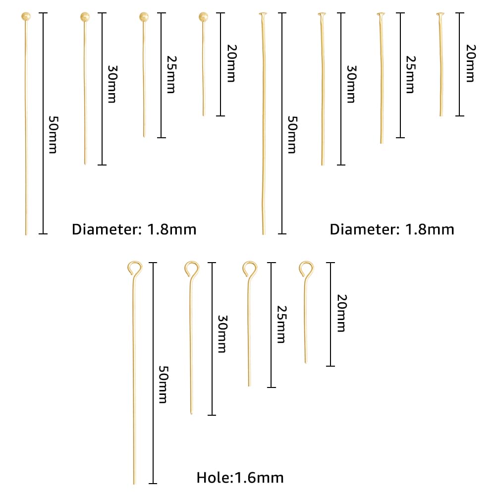192 Stück Schmuck-Pins In 3 Stilen – 18K Vergoldete Messing-Nadeln Für Ohrringe, Armbänder & DIY-Projekte