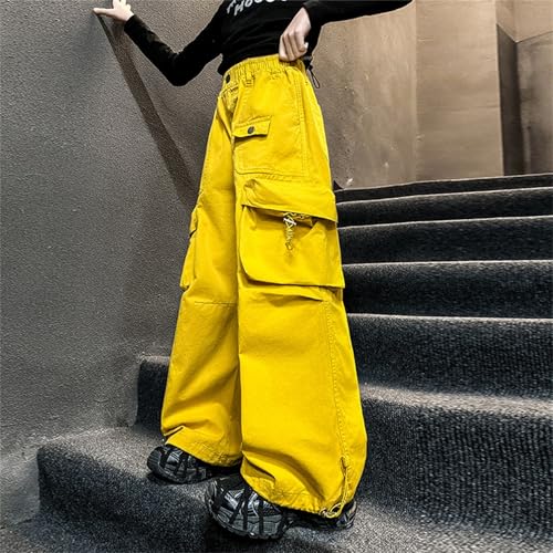 Girls Baggy Jeans Y2k Streetwear Denim Cargo Pants Distressed Elastic High Waist Wide Leg Clothes Multi Pocket4