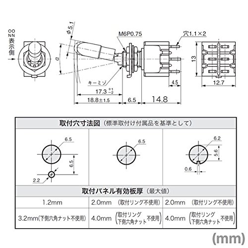 Amazon | NKKスイッチズ M-2022L レバーロック形トグルスイッチ (ON-ON