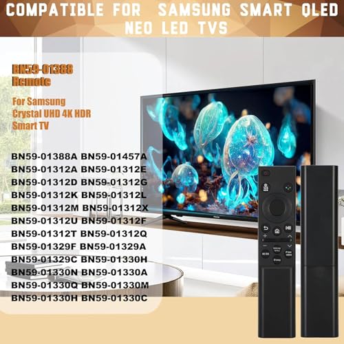 Image of Replacement for Samsung Smart TV Remote Control, Universal Compatible with All Samsung TVs, BN59-01388A for CU7000 /DU7200, for 2015-2026 All Crystal UHD, Frame, QLED, OLED, Neo QLED Smart TVs