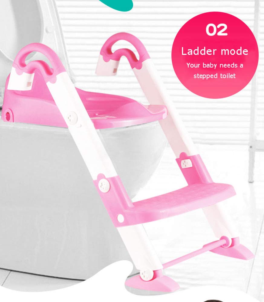 Reductor De WC Portatil, Asiento De Entrenamiento 3-in-1 Potty Travel Potty Y Toilet,Pink