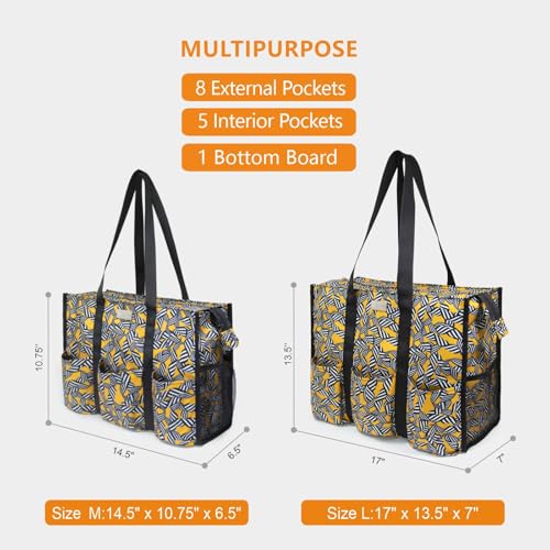Image of TOPDesign Utility Water Resistant Tote Bag with 13 Pockets, Top Zipper Closure & Thick Bottom Support, for Working Women