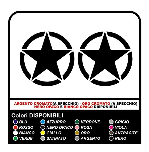 2 Adesivi STELLA US ARMY cm 15 stella militare 4X4...