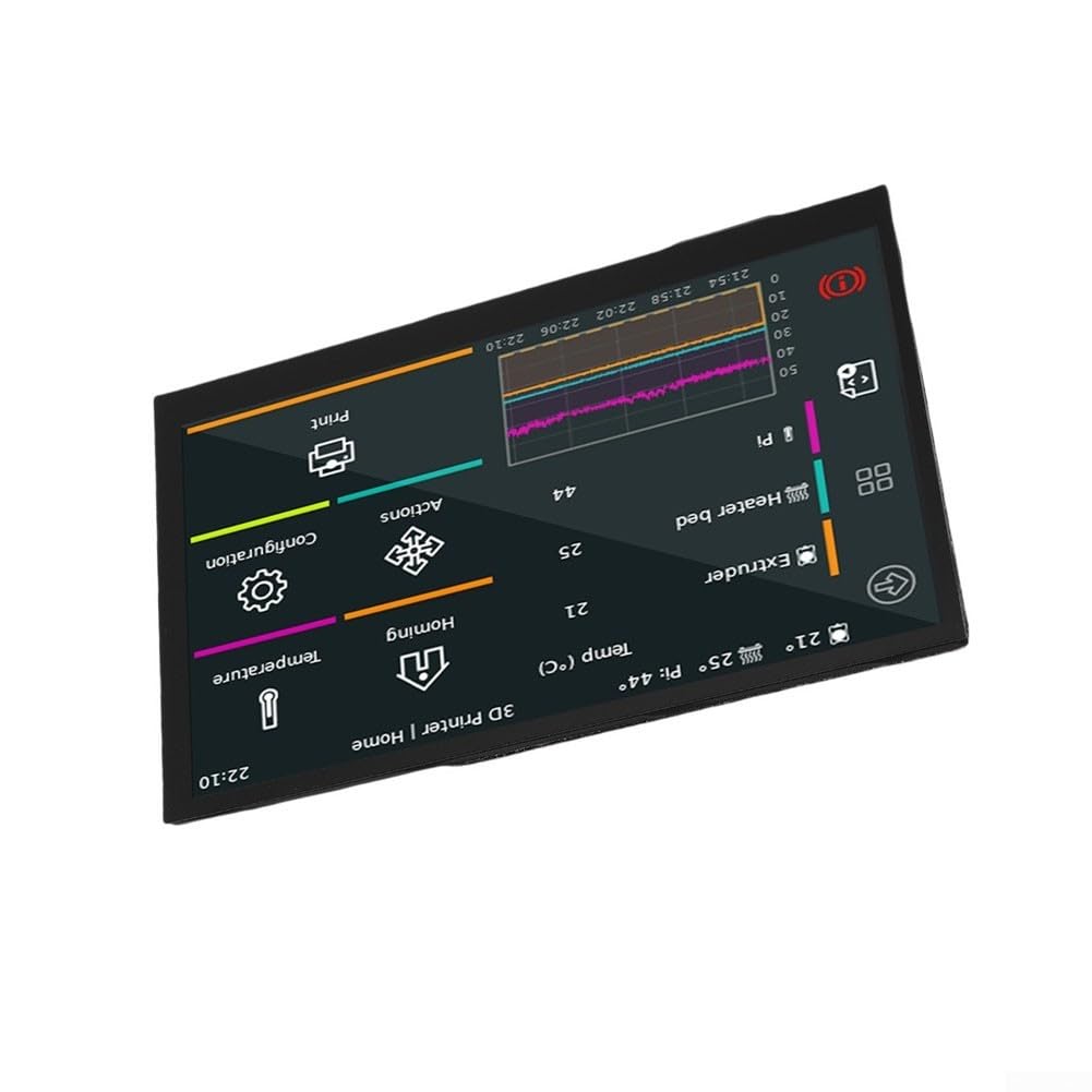 12,7 cm (5 Zoll) Touchscreen-Display für 3D-Drucker für Voron für Klipper Unterstützung 800 x 480 Auflösung für Raspberry Pi kompatibles Bedienfeld, schwarz, 121 x 76 mm