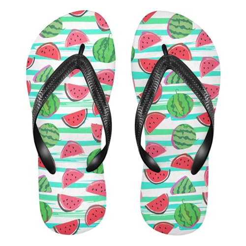 Watermelon Striped Flip Flop Beach Summer Casual Sandal for Women & Men Shower Shoes 20861989
