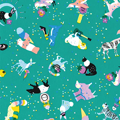 KIYOHARA Kayo Horaguchi シーチング favorite thing 生地 綿 100% 110cm巾×1mカット Col.G グリーン HKF-69C