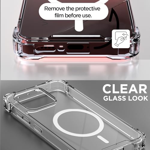 Image of Amazon Basics Back Cover for Vivo V70 5G Mag-Safe Shockproof PC + TPU Protective Case Magnetic Support Bumper Case (Transparent Mag-Safe)