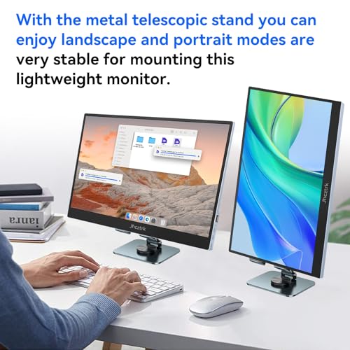 Image of 15.6 Inch Portable Monitor, FHD 1080P IPS 100% sRGB Full Function USB-C Ultra Slim Metal Bezel External Travel Screen with Stand & Carry Bag for Laptop Mac PC Phone PS4 PS5 Xbox Switch
