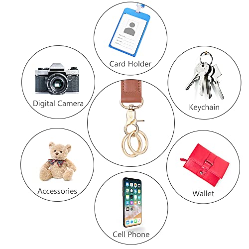 Vicloon Lanyard mit Metall Ring und Hohe Qualität Leder, für Schlüssel, Mobile Handys Telefon, Charms