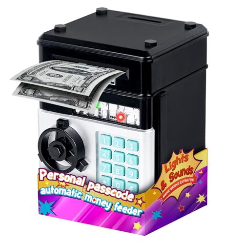 Image of Refasy Piggy Bank Cash Coin Can ATM Bank Electronic Coin Money Bank for Kids Age 3-12, Money Savings Box Mini ATM Coin Bank Toys Gifts for 3 4 5 6 7 8 9 10 11 12 Year Old Boys Girls
