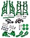 Rcarmumb Upgrades Part for 1/10 Traxxas Rustler VXL 2wd/Stampede VXL 2wd,Alloy Front Rear Suspension A Armsï¼ŒAlloy Steering Blocks Caster Blocks C-Hubs Stub Axle Carriers Left&Right,Green