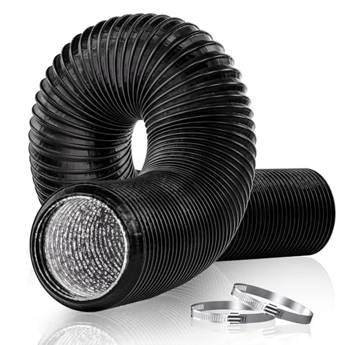 HG PLVTII Tuyau Climatiseur Mobile 150mm Flexible, 5 m Gaine Évacuation Climatisation avec 2 Colliers, Φ 15 cm pour Tuyau Climatiseur Mobile, Hotte,...