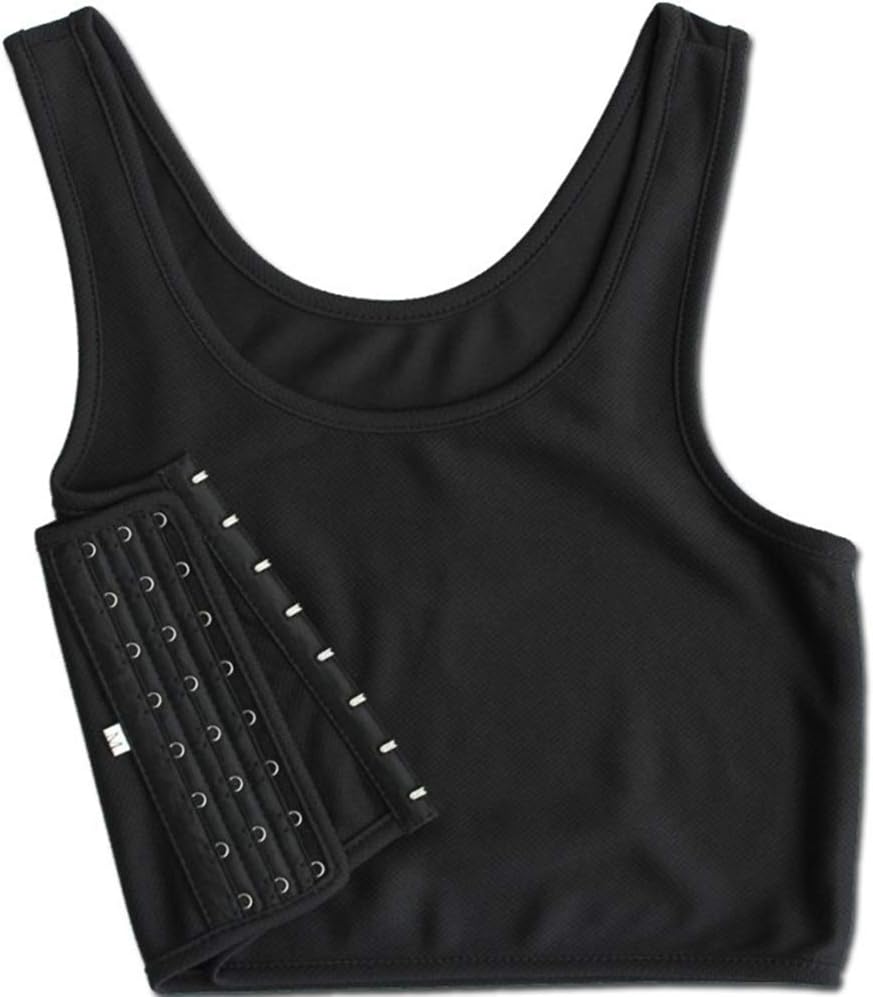 Women Hook Vest Top Sportswear Corset Straps Sports Tank Bra Chest Slim Fit Binders for Lesbian Tomboy