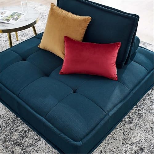 Sillón Plegable Tela Peluche Azul miniatura 2