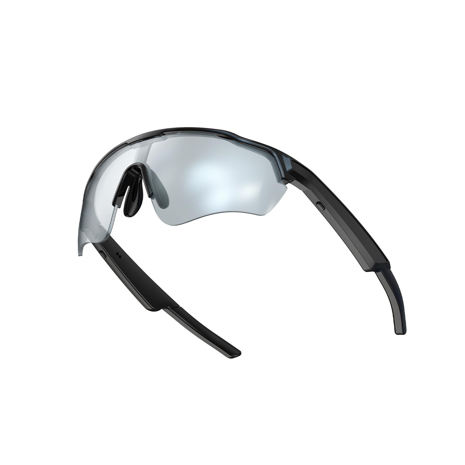 Home Gafas Bluetooth Hombre con Audio Abierto, Altavoz Inalámbrico para Música y Llamadas, Gafas Deportivas UV400 IPX5 con Diseño Moderno para Ciclismo y Outdoor - Plateado