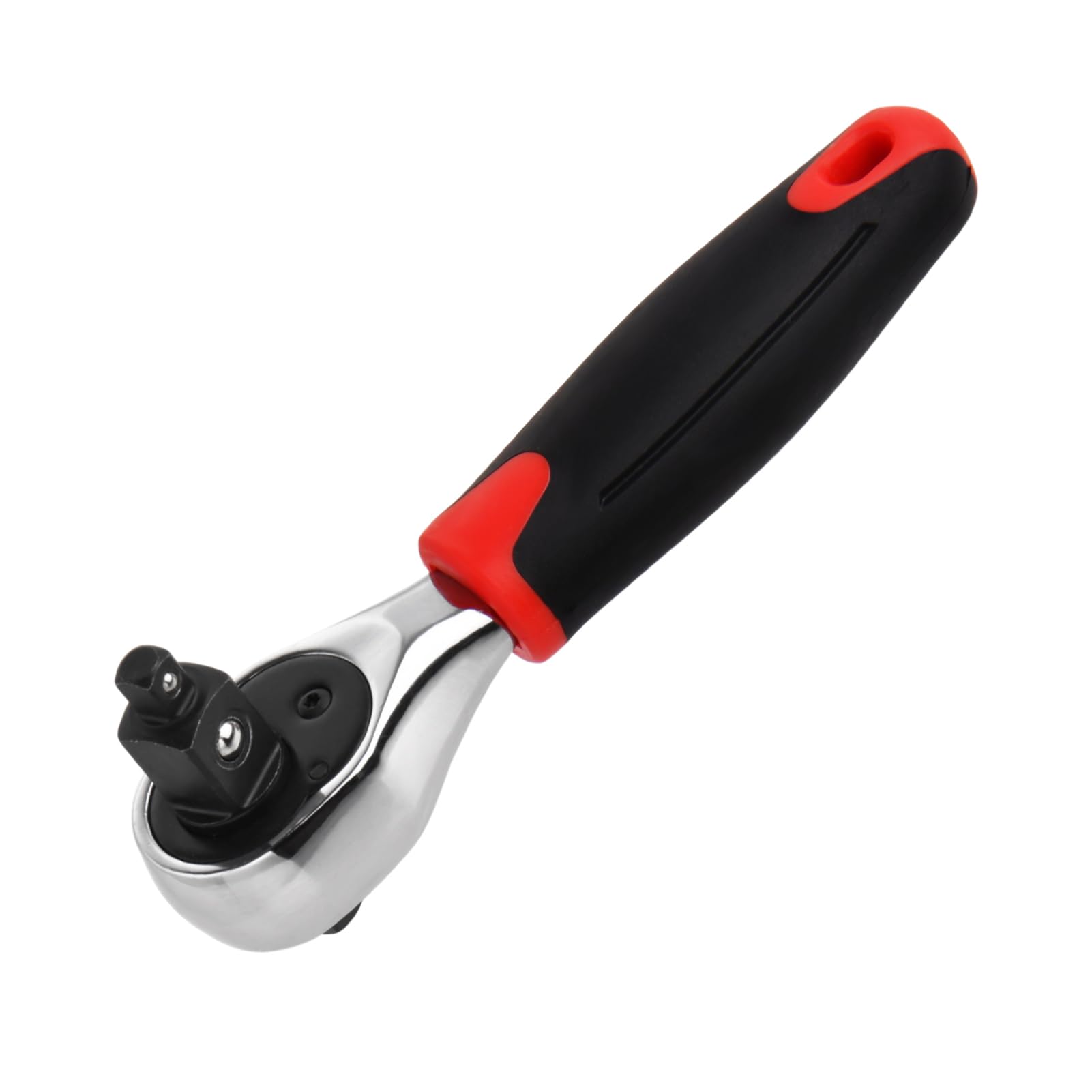 Llave de carraca 3 en 1 con mango de trinquete grueso de 1/4 pulgadas, 3/8 pulgadas, 1/2 pulgadas, interruptor reversible de 72 dientes, llave de vaso multiaccionamiento de acero al cromo vanadio