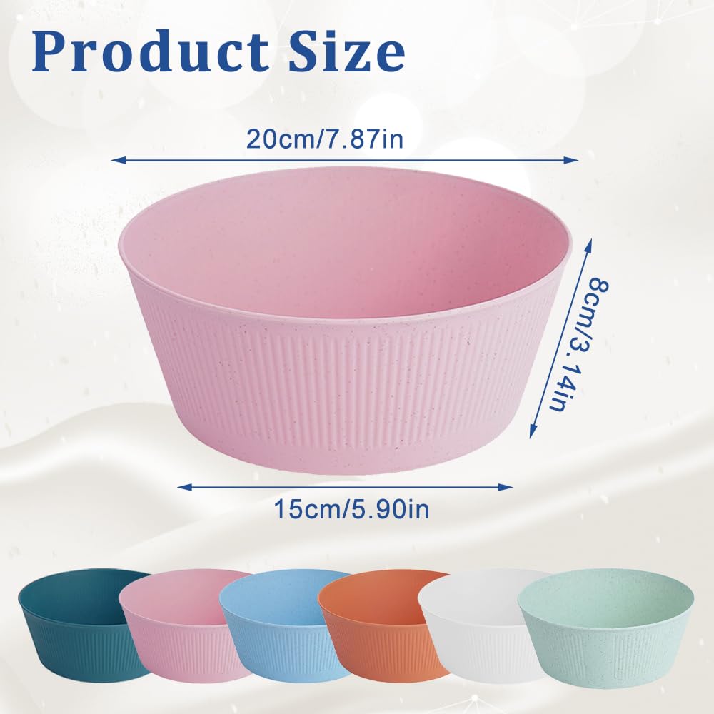 6 Pezzi Ciotole Plastica Set Insalatiera Plastica Ciotola Colazione per Cereali Ciotole Cucina Riutilizzabili Applicabile per Insalata Colazione Frutta Pasta Cereali Zuppa