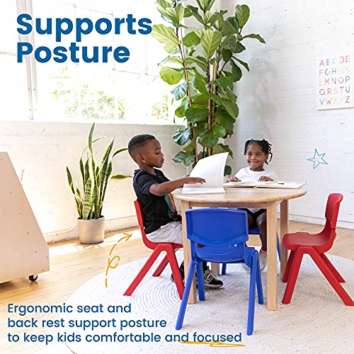 Image of ECR4Kids 12in Plastic School Stack Chair, Classroom Furniture, Blue, 10-Piece