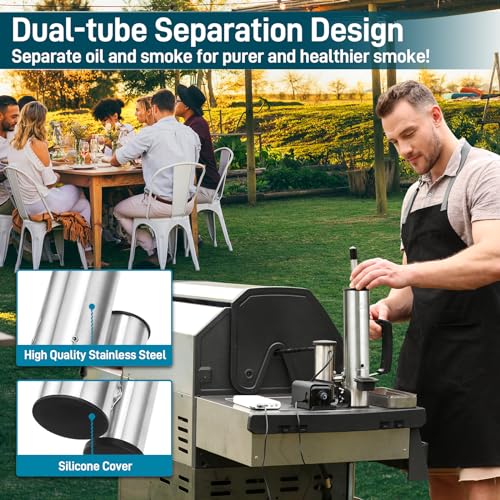 Cold Smoke Generator for Traeger Smoker Grill, Cordless Electric Smoke Tube with Air Pump, Cold Smoking for Cheese - Continuous Billowing Smoke, Men Gifts, for Tailgating, Backyard, Party