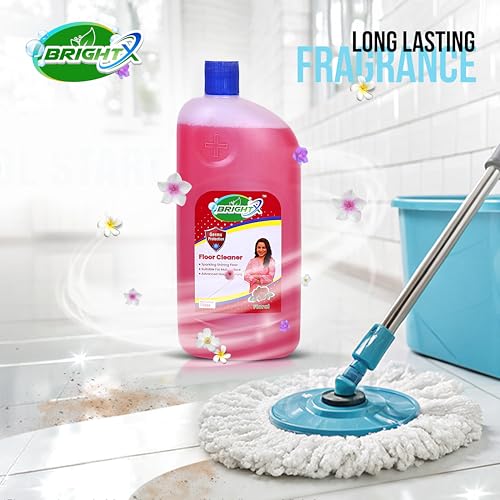 Image of BrightX Floral Floor Cleaner 1 Litre | Multipurpose Floor Cleaning Liquid | Long Lasting Floral Fragrance | Removes Dirt & Germs | Safe for Tiles, Marble & Granite Floors