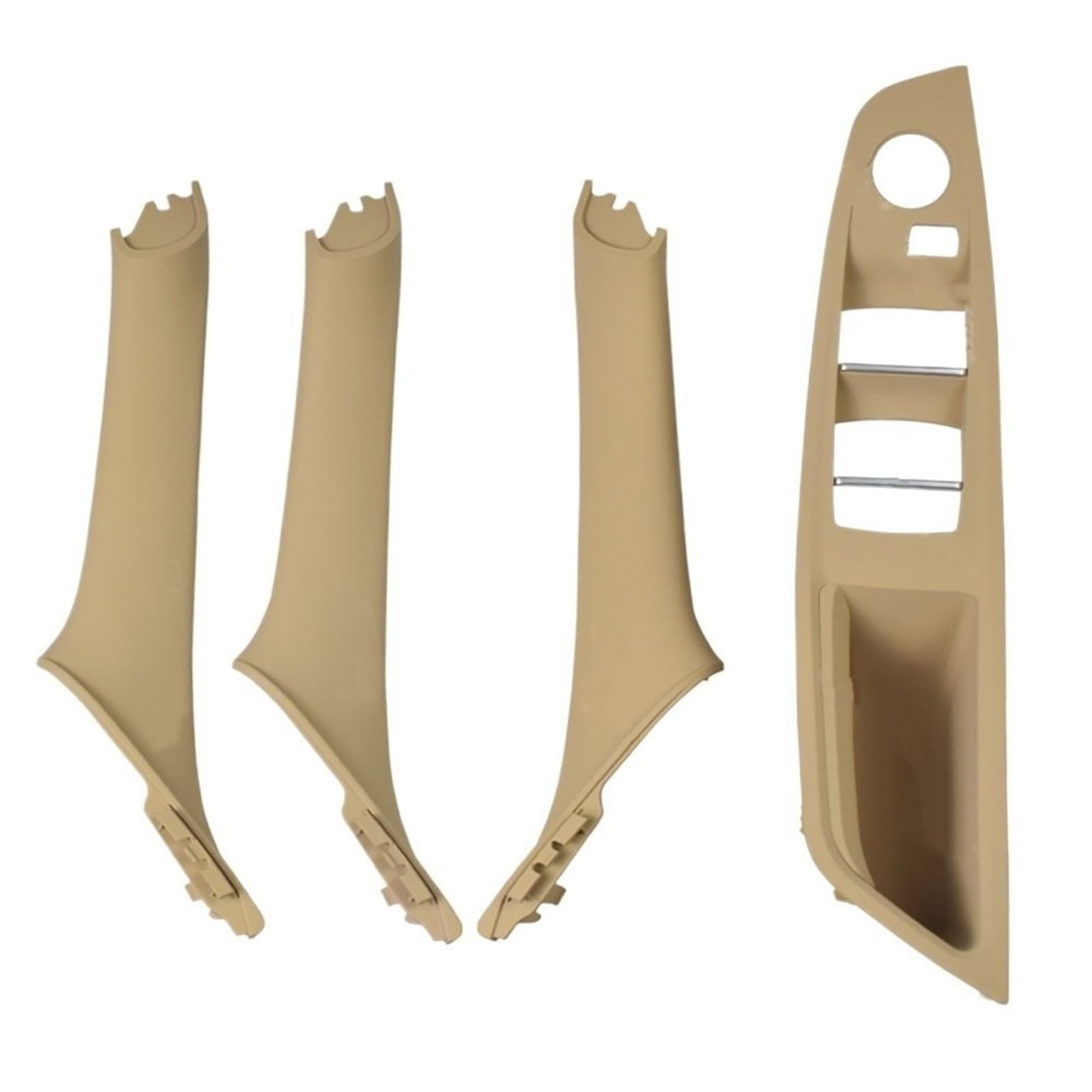 OEXRIGRU Car Interior Door Handles for BMW 5 Series F10 F11 F18 RHD Interior Inner Door Handle Panel Cover(Beige-4Pcs)