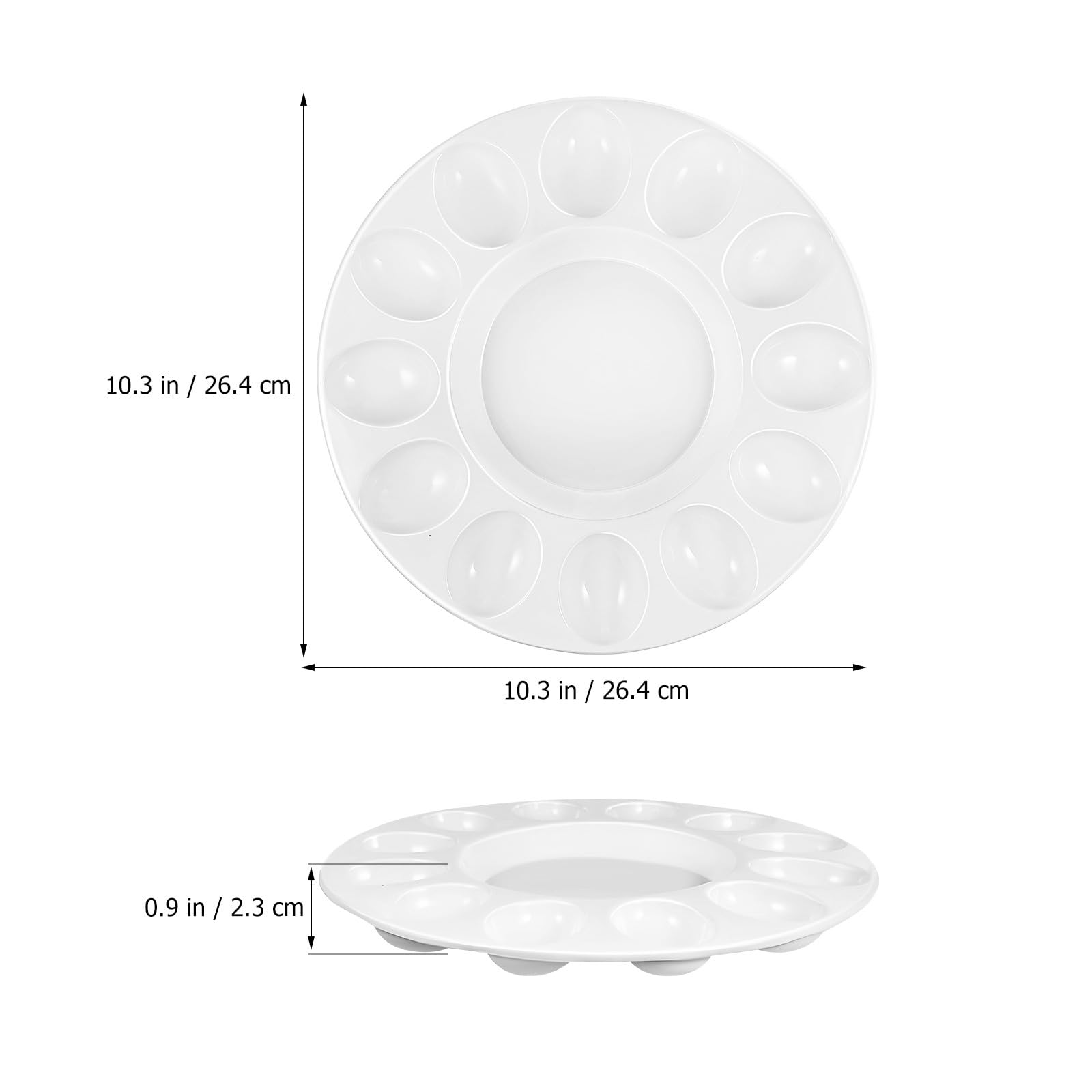 Bandeja de Cerámica de Color Claro para Huevos Diseño de Múltiples Compartimentos, Reutilizable, Segura y Conveniente para Servir Huevos Rellenos en Pascua