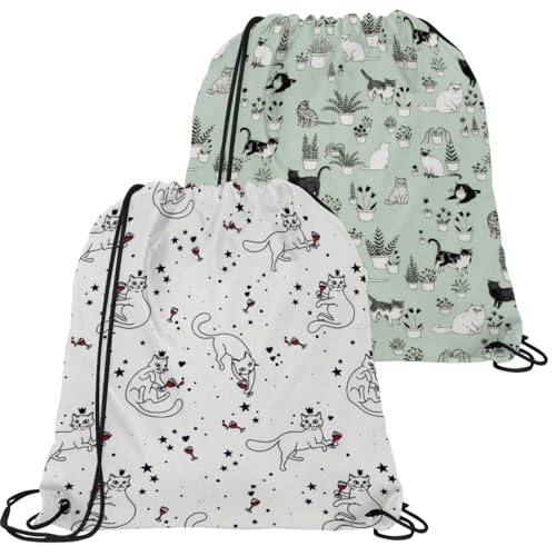 Sac cordon Kitty étanche lot de 2 grand volume pliable pour natation et gym