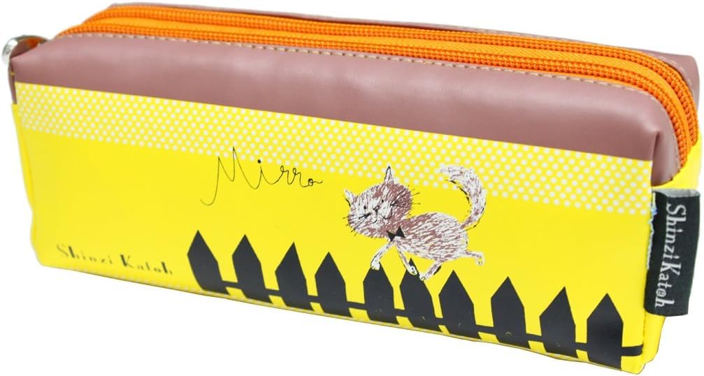Shinzi Katoh Double Zipper Pouch Pencil Case - Mirro, Yellow