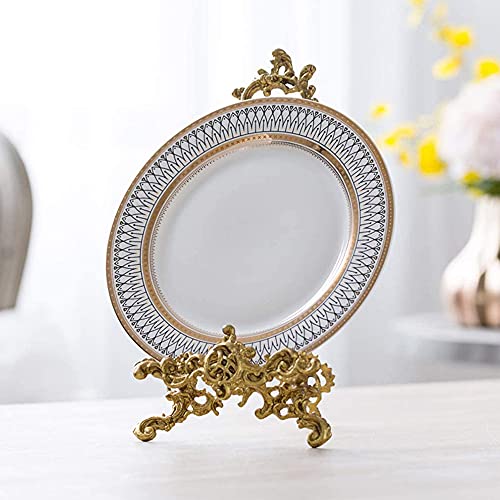 Hjj Antique Metal Cookbook Stand, Vintage Gold Plate Display Stand, Foldable Easel Holder For Home Kitchen Decoration Platters Books #TOP1