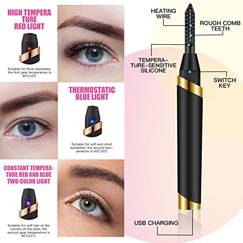 Trelaco 16 Pcs Heated Eyelash Curlers Kit Rechargeable Lash Curler With Eyelash Comb Separator Eyelash Curlers Kit For Women 3 In 1 Mascara Brushes Lash Extension Tweezers Eyebrow Brush For Makeup #TOP1