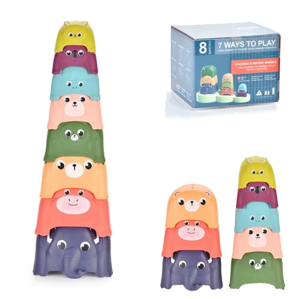 Animal Stacking Cups Bath Toys For Toddlers Pcs Nesting