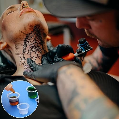 Image of Urknall 1000pcs Medium Size Ink Caps Tattoo Ink Cups for Ink Holder Tattoo Caps for Tattoo Ink