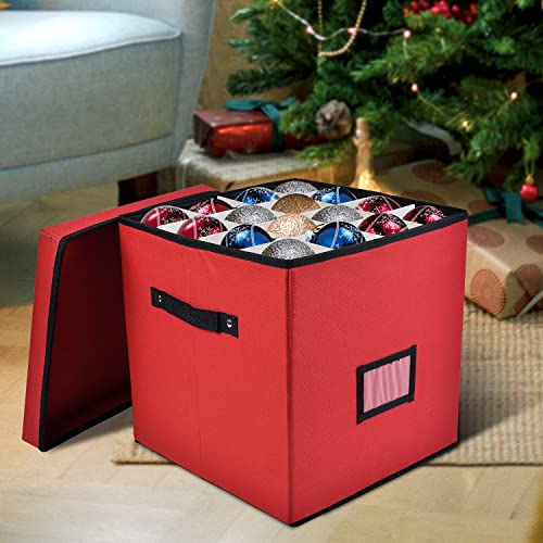 Holiday Cheer HC64ORN Premium Christmas Ornament Storage With 4 Tray – Christmas Storage Container With Dividers Perfect thumb #1