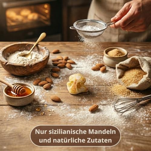 RAREZZE - Sizilianische Mandelkekse frisch gebacken Handgemachte in Sizilien von einer alten handwerkskonditorei - Geschenkbox 400g