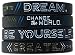 Inkstone - Dream, Change The World, Be Yourself, and Create - Set of 4 Inspirational Motivational Silicone Wristbands in Adult Unisex Size