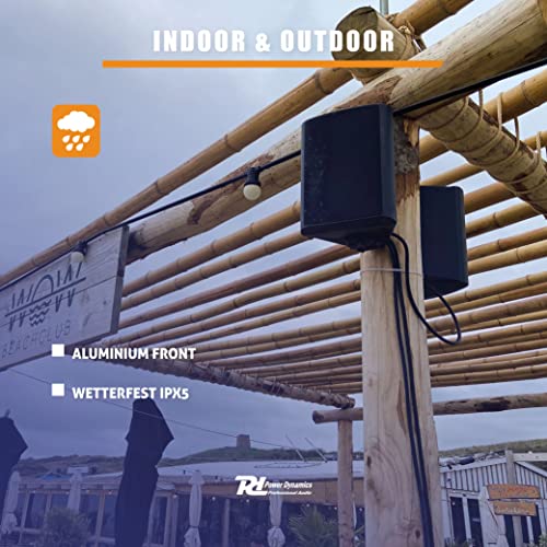 Power Dynamics BGO40 - Lautsprecher Boxen - 2er Set - 100 Watt - 2-Wege In- und Outdoor Wandlautsprecher für die Festmontage an Wand und Decke - Boxen Set für Zuhause, Gastro, Bars - Schwarz – Bild 4