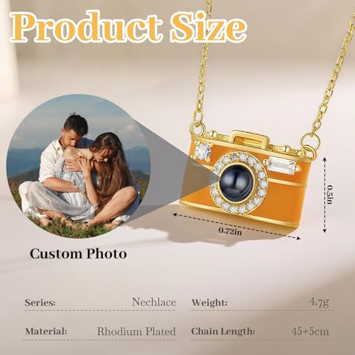 Personalized Picture Necklace with Photo Inside Projection Necklace - Custom Photo Pendant Necklace – Christmas Photo Gifts for Wife Mom Valentines Love Memorial Gifts for Girlfriend Birthday4