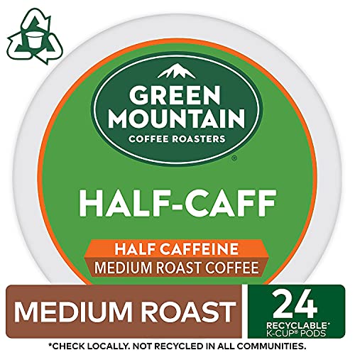 Image of Green Mountain Coffee Roasters Half Caff, Single-Serve Keurig K-Cup Pods, Medium Roast Coffee, 24 Count