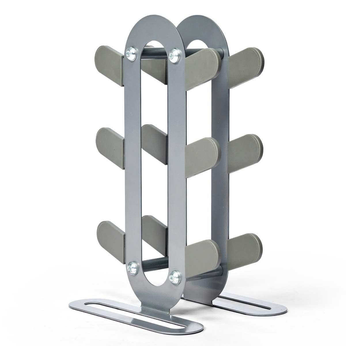 YOTTOY Compact Dumbbell Rack-Weight Rack for Home Gym, Sturdy Weight Holder for Dumbbells, Small Weight Rack for Weights & Dumbbell Rack Stand Only (Gray, 3-Tier)