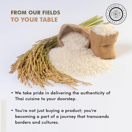 Pride Of India - PACK of 6 - Thai White Jasmine Rice - Fragrant Hom Mali Rice, 1.5 Pound Jar