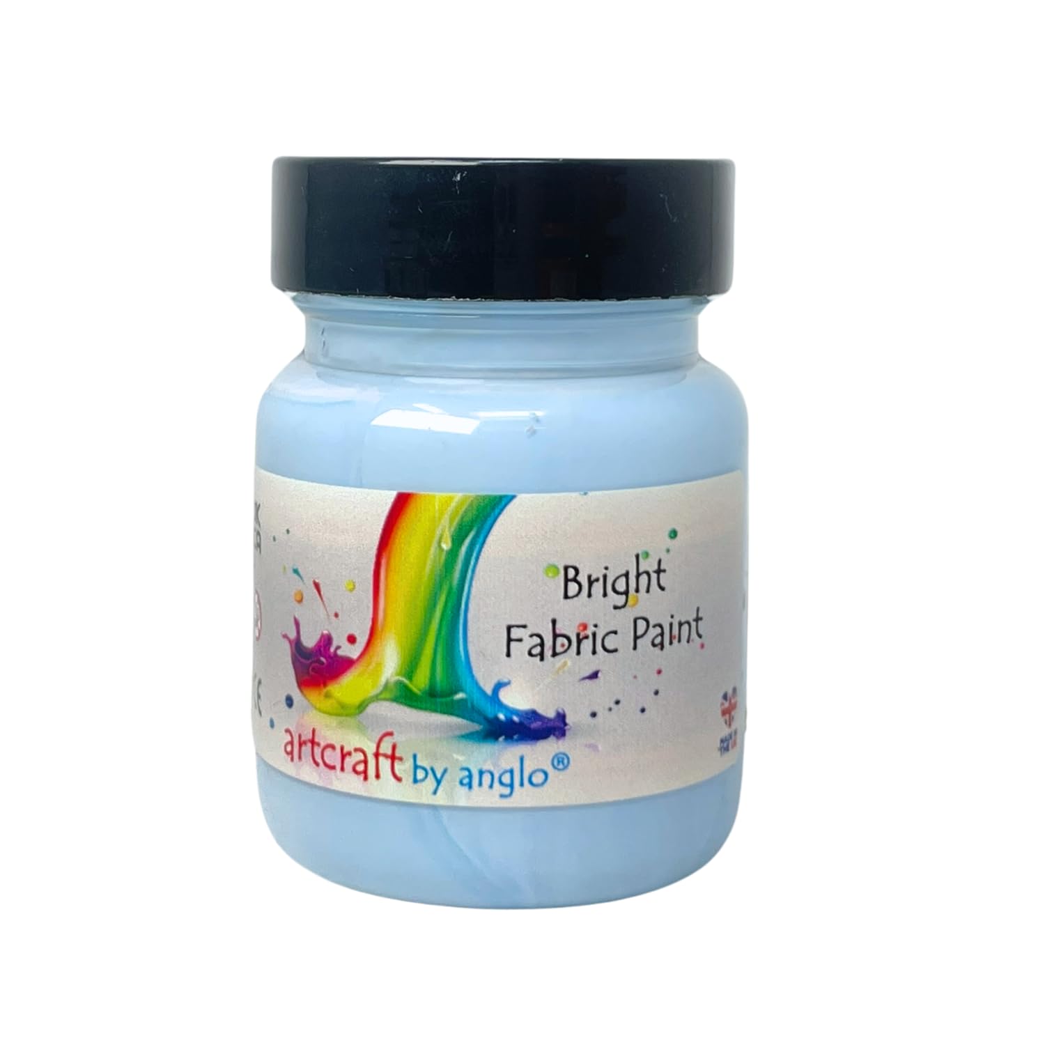 Permanent Pastel Blue Fabric Paint, Textile Paints in 60ml. Ideal for Painting on Clothes, T-shirts, Jeans, Bags & Canvas Shoes.
