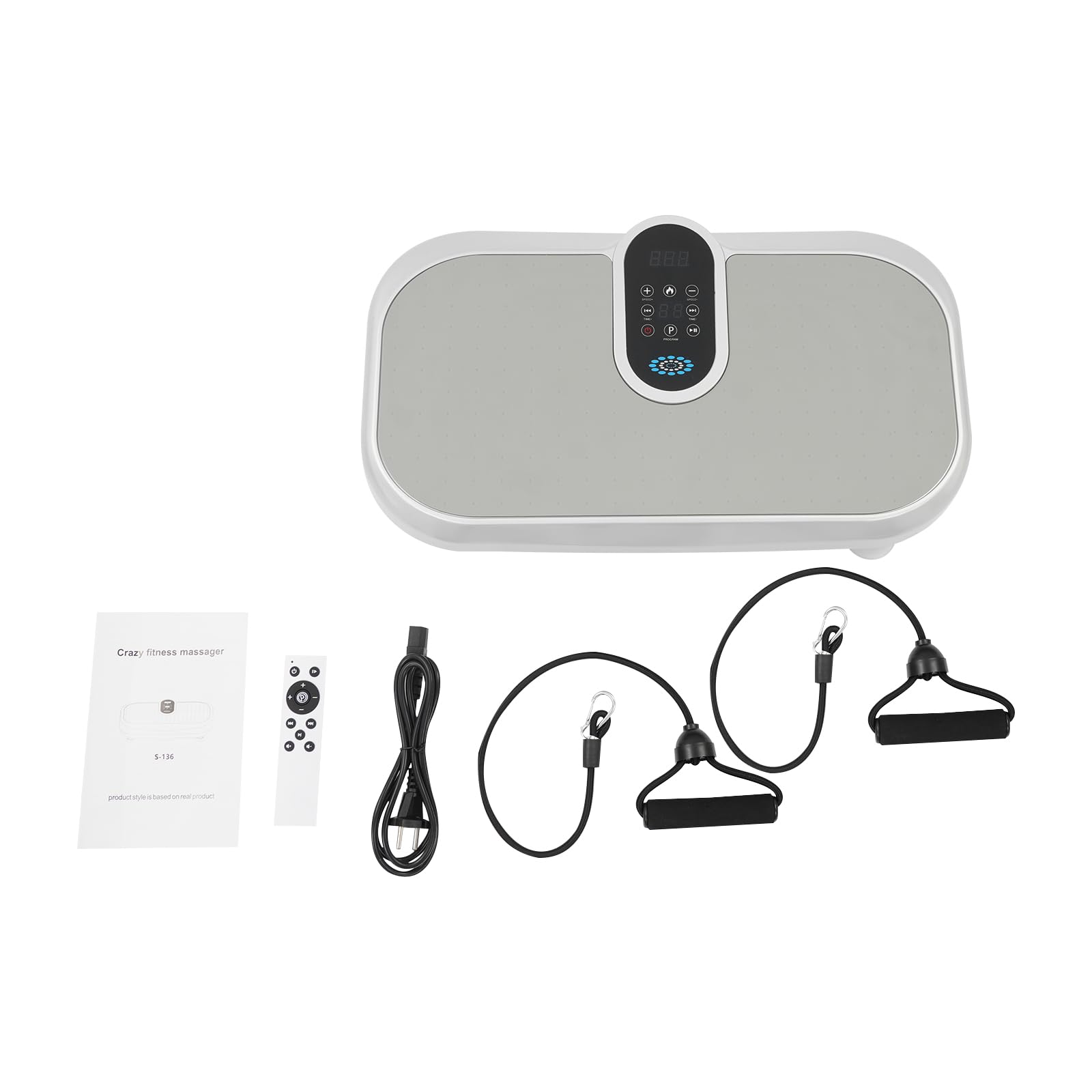 Płyta wibracyjna z 9 trybami treningu, połączenie Bluetooth, płyta wibracyjna do domu z pilotem zdalnego sterowania i wyświetlaczem LED, cicha płyta wibracyjna do treningu całego ciała, odchudzania
