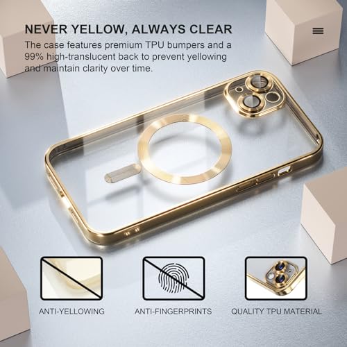 Image of Misea Magnetic for iPhone 14 Case Compatible with MagSafe Gold
