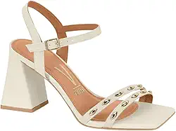 Sandália Vizzano Salto Bloco Apliques Feminino - Preto