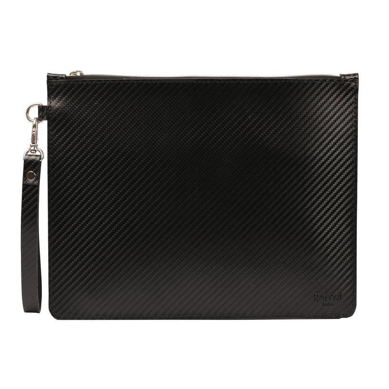 Weave Carbon Black Vegan Leather Laptop sleeve for Apple MacBook Pro 13″ (2016, Touch Bar) – Weave touch Texture, Zipper Closure, Slim Protective Design with Padded Interior