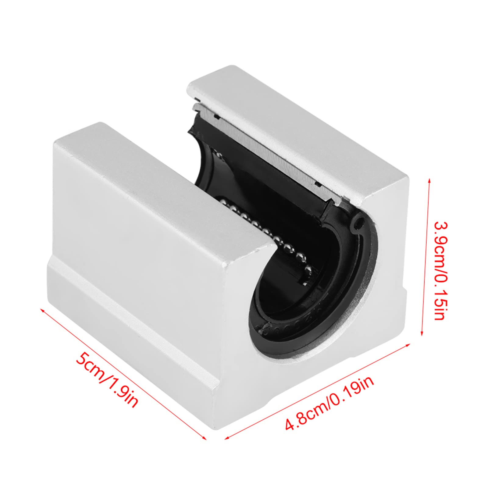 20mm Slide Bearing, 39mm Liner Motion Block, 4pcs Aluminum Alloy Open Type Bearing for 3D Printer, Engraving Machine
