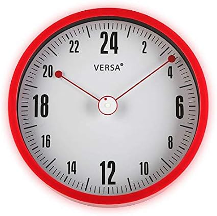 VERSA 20900017 Orologio Rosso 24H 30Cm Diametro, Red, 30 x 4,5 x 30 cm :  Amazon.it: Casa e cucina